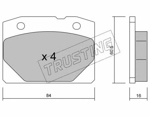 Trusting 008.0 Brake Pad Set, disc brake 0080