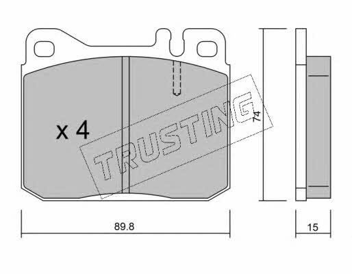 Trusting 013.0 Brake Pad Set, disc brake 0130