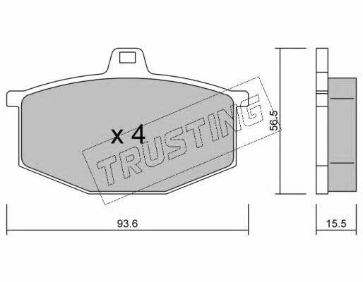 Trusting 014.0 Brake Pad Set, disc brake 0140