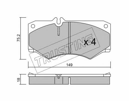 Trusting 016.0 Brake Pad Set, disc brake 0160