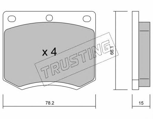Trusting 025.0 Brake Pad Set, disc brake 0250
