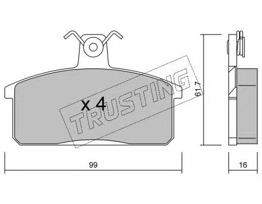Trusting 028.0 Brake Pad Set, disc brake 0280