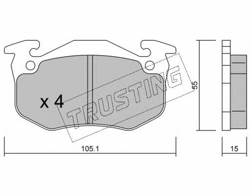 Trusting 038.5 Brake Pad Set, disc brake 0385