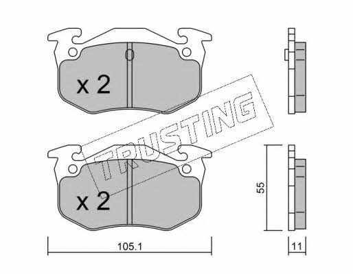 Trusting 040.0 Brake Pad Set, disc brake 0400