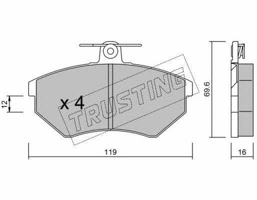Trusting 052.0 Brake Pad Set, disc brake 0520