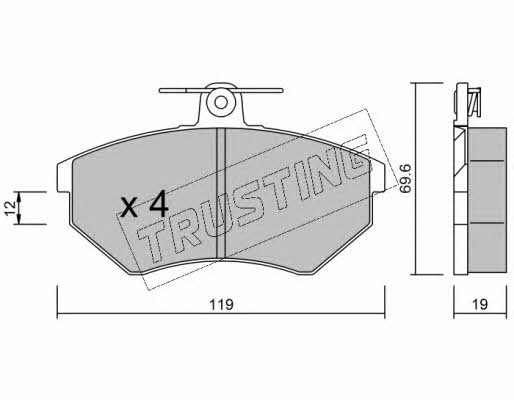 Trusting 052.2 Brake Pad Set, disc brake 0522