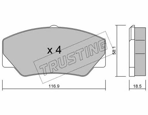 Trusting 058.0 Brake Pad Set, disc brake 0580