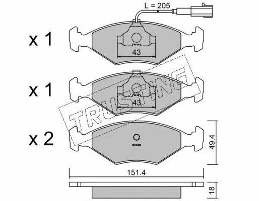 Trusting 059.4 Brake Pad Set, disc brake 0594