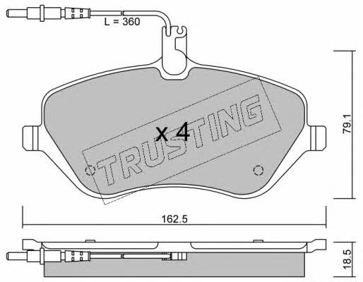 Trusting 617.0 Brake Pad Set, disc brake 6170