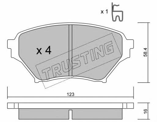 Trusting 623.0 Brake Pad Set, disc brake 6230