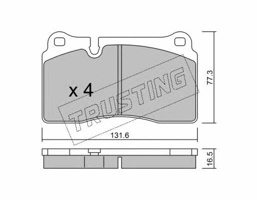 Trusting 675.0 Brake Pad Set, disc brake 6750