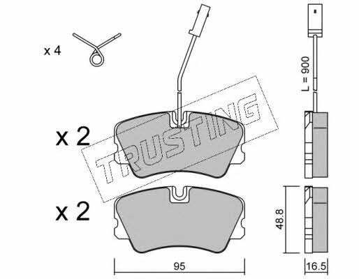 Trusting 067.1 Brake Pad Set, disc brake 0671