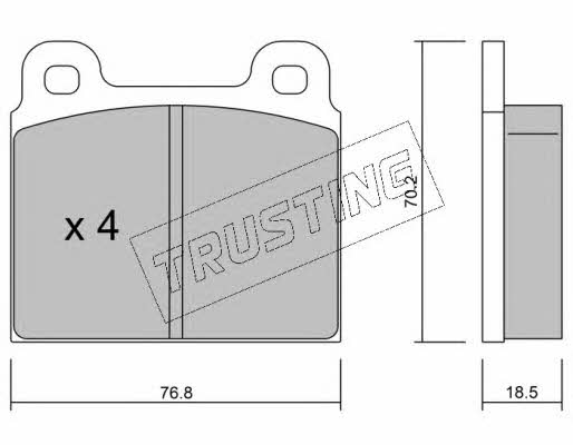 Trusting 080.0 Brake Pad Set, disc brake 0800