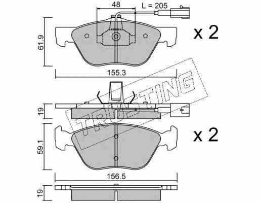 Trusting 085.0 Brake Pad Set, disc brake 0850