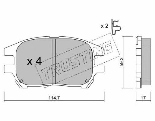 Trusting 633.0 Brake Pad Set, disc brake 6330