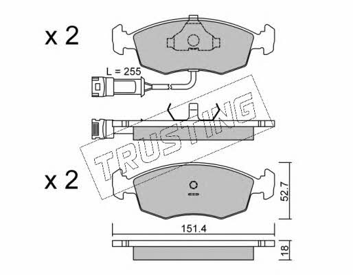 Trusting 096.0 Brake Pad Set, disc brake 0960