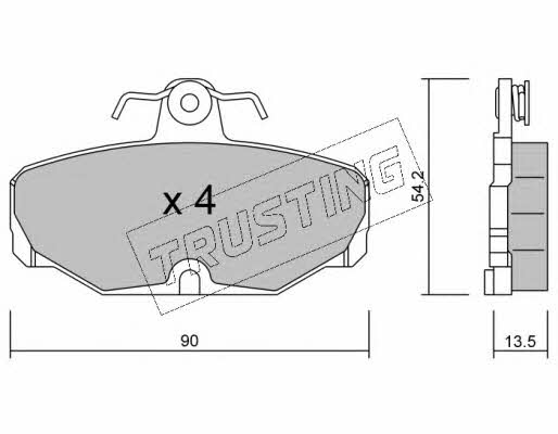 Trusting 097.2 Brake Pad Set, disc brake 0972