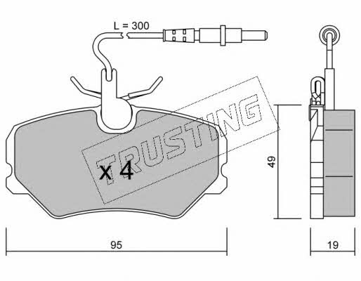 Trusting 101.1 Brake Pad Set, disc brake 1011