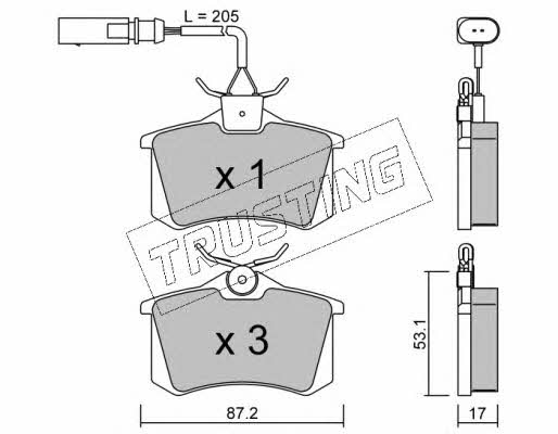 Trusting 102.3 Brake Pad Set, disc brake 1023