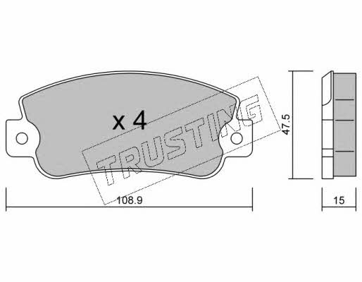 Trusting 106.0 Brake Pad Set, disc brake 1060