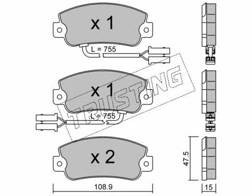 Trusting 106.1 Brake Pad Set, disc brake 1061