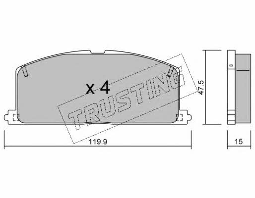 Trusting 110.0 Brake Pad Set, disc brake 1100