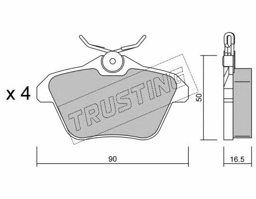 Trusting 115.0 Brake Pad Set, disc brake 1150