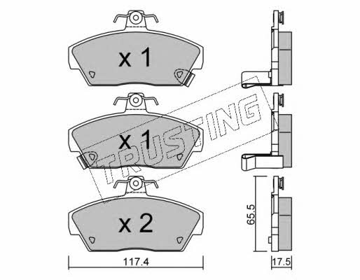 Trusting 121.0 Brake Pad Set, disc brake 1210