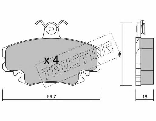Trusting 122.0 Brake Pad Set, disc brake 1220