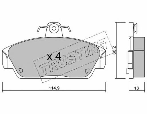 Trusting 123.0 Brake Pad Set, disc brake 1230