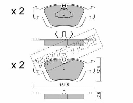 Trusting 126.0 Brake Pad Set, disc brake 1260