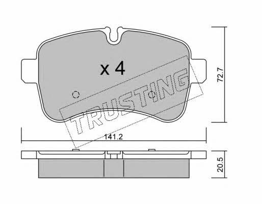 Trusting 727.0 Brake Pad Set, disc brake 7270