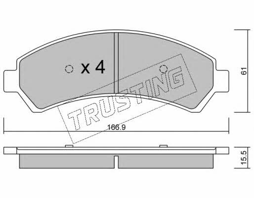 Trusting 737.0 Brake Pad Set, disc brake 7370