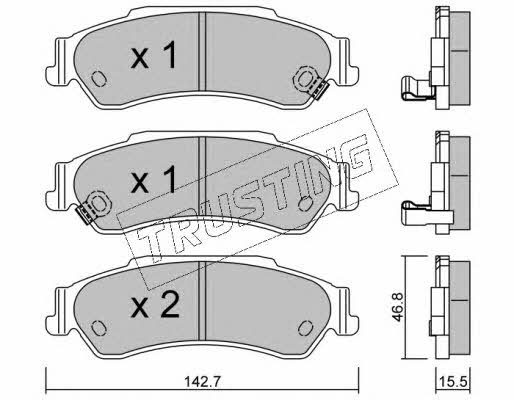 Trusting 738.0 Brake Pad Set, disc brake 7380