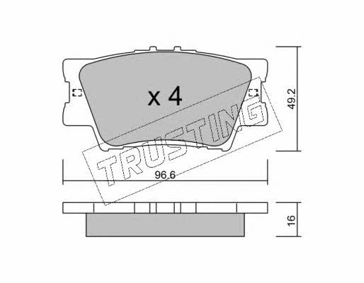 Trusting 765.0 Brake Pad Set, disc brake 7650