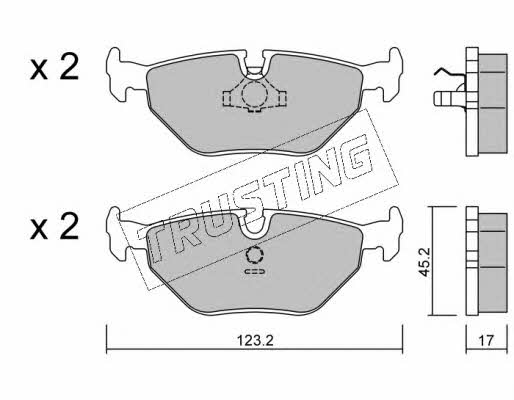 Trusting 127.0 Brake Pad Set, disc brake 1270