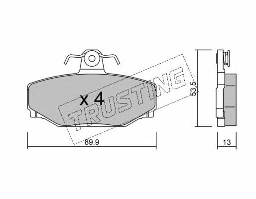 Trusting 133.0 Brake Pad Set, disc brake 1330