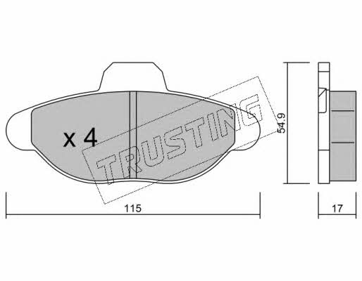 Trusting 139.0 Brake Pad Set, disc brake 1390