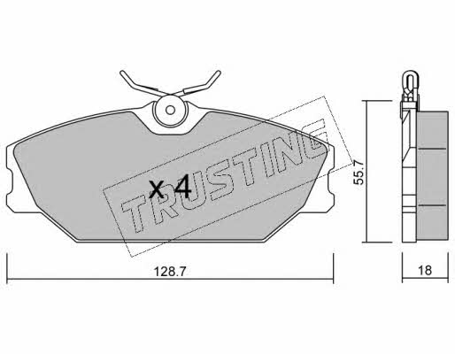 Trusting 144.2 Brake Pad Set, disc brake 1442