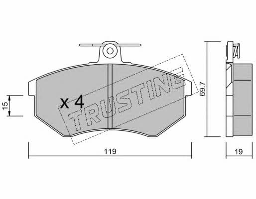 Trusting 151.0 Brake Pad Set, disc brake 1510