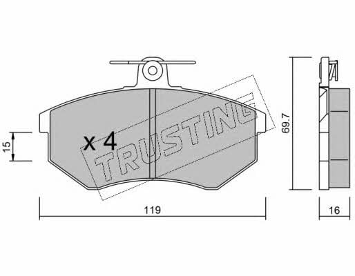 Trusting 151.2 Brake Pad Set, disc brake 1512