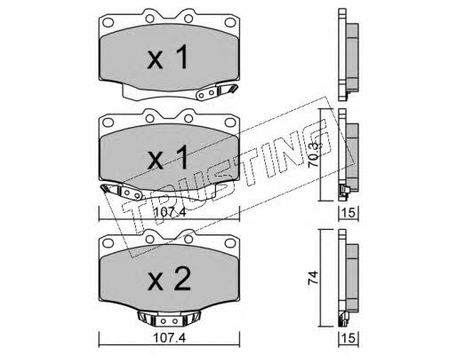 Trusting 155.0 Brake Pad Set, disc brake 1550