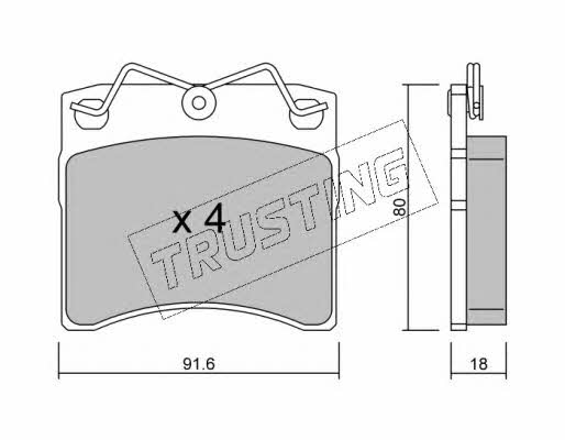 Trusting 166.0 Brake Pad Set, disc brake 1660