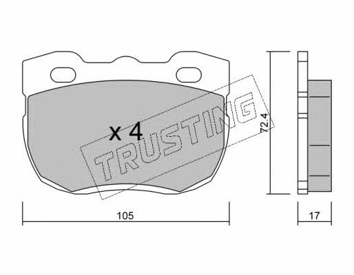 Trusting 180.1 Brake Pad Set, disc brake 1801