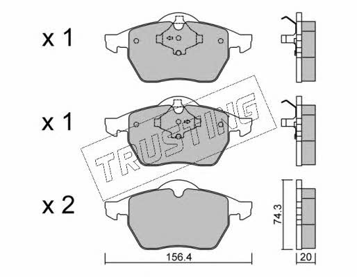 Trusting 188.1 Brake Pad Set, disc brake 1881