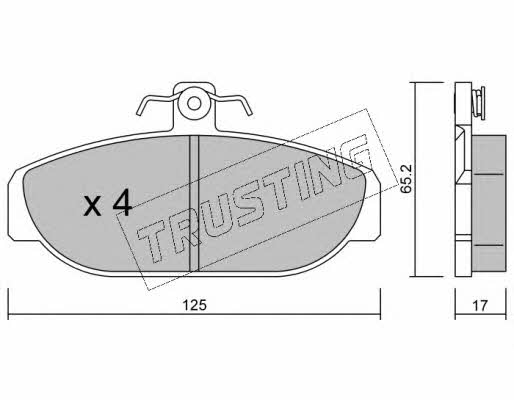 Trusting 190.0 Brake Pad Set, disc brake 1900