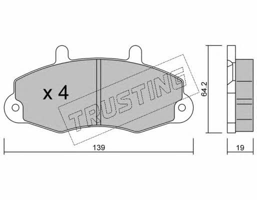 Trusting 201.0 Brake Pad Set, disc brake 2010