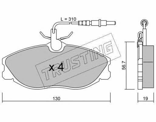 Trusting 223.0 Brake Pad Set, disc brake 2230