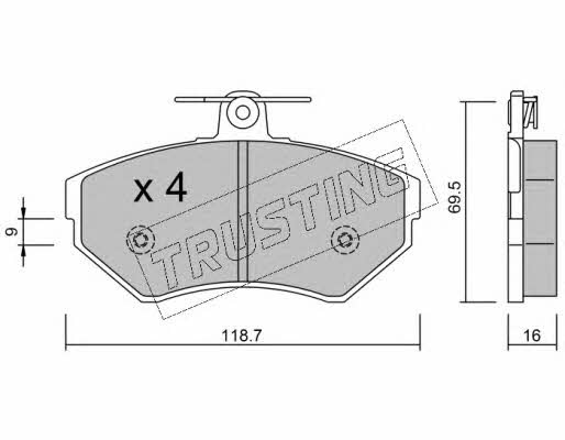 Trusting 224.1 Brake Pad Set, disc brake 2241