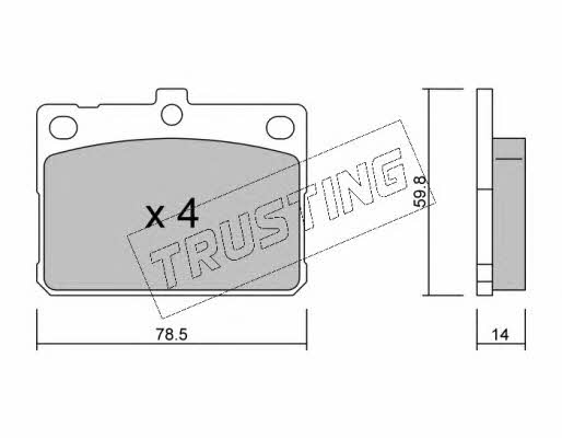 Trusting 237.0 Brake Pad Set, disc brake 2370